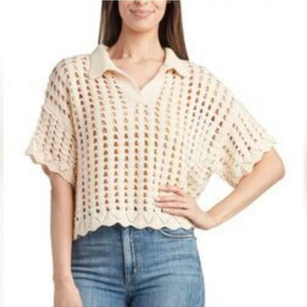 A. Byer Knit Polo Top Size L